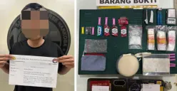Pelaku dan barang bukti narkoba yang berhasil diamankan oleh petugas. (Sumber: Istimewa)