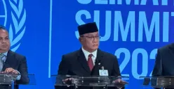 Menteri LH/Kepala BPLH Moh. Jumhur Hidayat menyampaikan komitmen Indonesia dalam pengendalian perubahan iklim pada Climate Summit 2026 di Markas Besar PBB, New York. (Sumber: Istimewa)