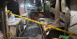 Kebakaran terjadi di Pasar Serdang, Kemayoran, Jakarta Pusat, Minggu, 27 September 2026 sekitar pukul 22.00 WIB. (Sumber: Poskota/ Ali Mansur)