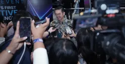 Presiden Director & CEO PT Indo Premier Sekuritas, Moleonoto The di hadapan wartawan di Bursa Efek Indonesia. (Sumber: Dok. Istimewa)