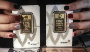 Harga emas Antam hari ini, Rabu 14 Oktober 2026, stagnan di Rp2.574.000 per gram. (Sumber: Pinterest)