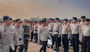 Polda Metro Jaya bersama Polres Metro Bekasi dan TNI menggelar pergeseran pasukan Wibawa Mukti Jaya 2026 di Central Park Meikarta, Cikarang Selatan, Sabtu, 19 September 2026. (Sumber: Polda Metro Jaya)