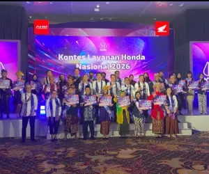 Acara Kontes Layanan Honda Nasional (KLHN) 2026 yang dilakukan oleh AHM sebagai upaya meningkatkan kualitas layanan kepada konsumen. (Sumber: Poskota/Herdyan Anugrah Triguna)
