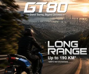 Yadea GT80 hadir dengan karakter grand touring, desain sporty, dan jarak tempuh jauh hingga 190 km. (Sumber: Yadea Indonesia)