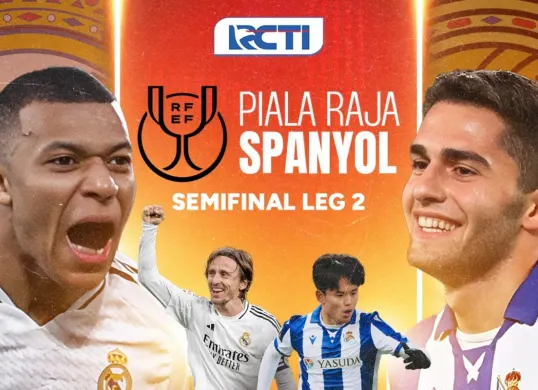 Link live streaming Real Madrid vs Real Sociedad di leg kedua semifinal Copa del Rey 2024-25. (Sumber: Instagram @rctisports)