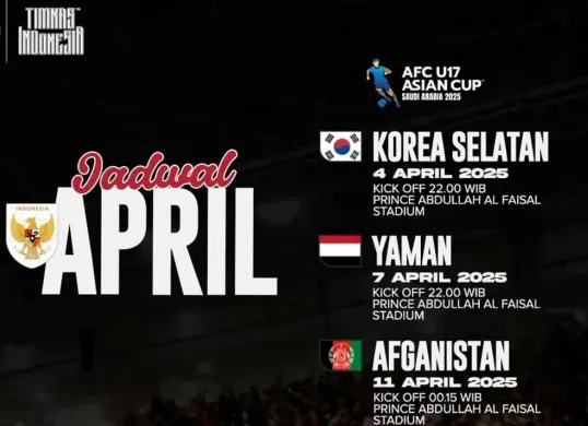 Laga AFC 2025 mempertemukan Timnas Indonesia U-17 vs Korea Selatan U-17 besok 4 April 2025 pukul 22.00 WIB. (IG Timnas Indonesia)