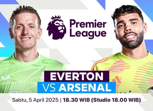 Link live streaming Everton vs Arsenal. (Sumber: Vidio)