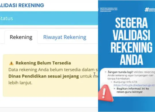 Verifikasi rekening secara berkala di Info GTK penting untuk mempercepat proses pencairan TPG. (Sumber: Screenshot/Info GTK Kode 13)