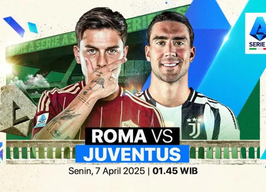 Info live streaming AS Roma vs Juventus di giornata 31 Serie A Liga Italia 2024-25. (Sumber: Vidio)