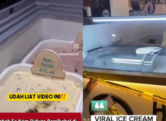 Viral jual es krim mengandung alkohol di Surabaya akhirnya disegel oleh Satpol PP. (Sumber: Tangkap Layar Instagram/@medsoszone)