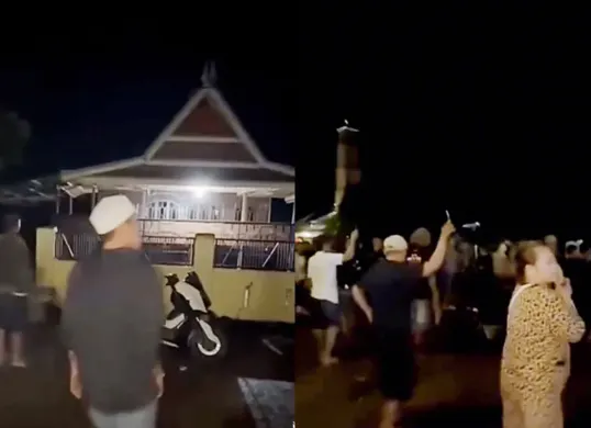 Momen sejumlah massa merusak rumah di Jeneponto karena uang panai tidak kunjung diberikan. (Sumber: Tangkap Layar Instagram/@fakta.indo)