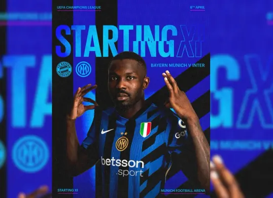 Tonton live streaming Bayern Munchen vs Inter Milan pada leg pertama babak perempat final Liga Champions 2024/2025 (Sumber: Instagram @inter)