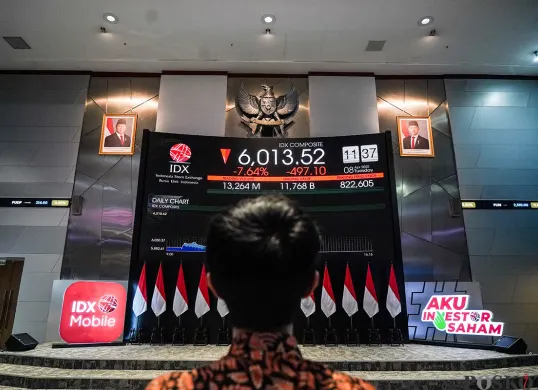 Layar digital menampilkan pergerakan Indeks Harga Saham Gabungan (IHSG) di Bursa Efek Indonesia (BEI), Jakarta, Selasa, 8 April 2025. (Sumber: Poskota/Bilal Nugraha Ginanjar)