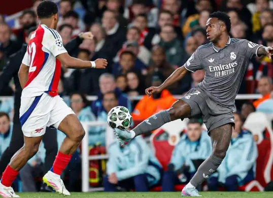 Real Madrid kalah telak 0-3 di kanang Arsenal pada leg pertama babak perempatfinal Liga Champions 2024/2025. (Sumber: Instagram@realmadrid)