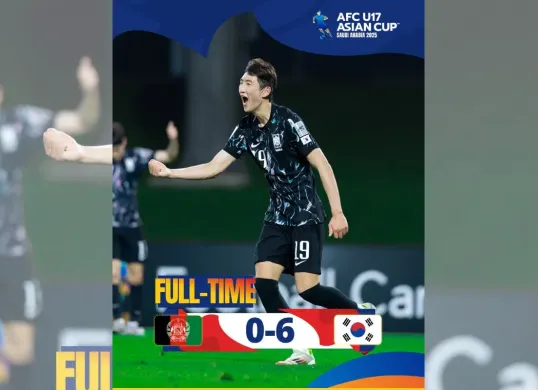Timnas Korea Selatan U-17 berhasil mengalahkan Afghanistan dengan skor telak. (Sumber: Instagram/afcasiancup)