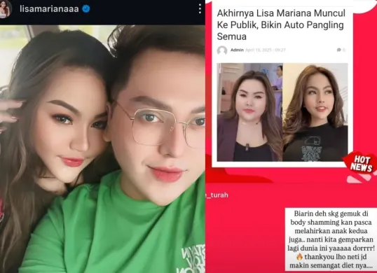 Lisa Mariana kena body shaming oleh netizen (Sumber: Instagram/@lisamarianaaa)