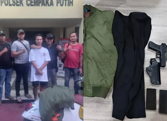 Pria pemalak dan penodong pistol ke warung di Jakarta Pusat telah diamankan polisi. (Sumber: Instagram/@reskrimpolsekcempakaputih)