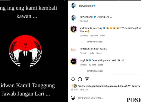 Akun Instagram Ridwan Kamil Diduga Dihack: Tanggung Jawab, Jangan Lari (Sumber: Instagram/ridwankamil)