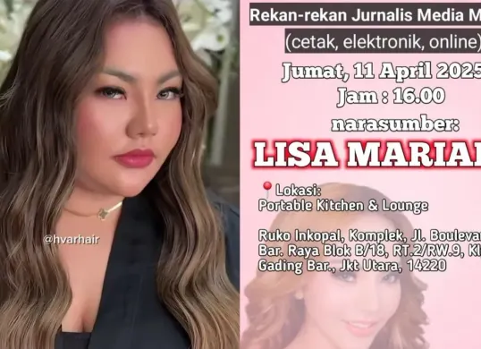 Netizen dibuat heboh dengan tampilan undangan jumpa pers yang akan diadakan Lisa Mariana sore ini, Jumat, 11 April 2025. (Sumber: Instagram/@lisamarianaaa)