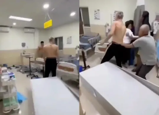 Potret warga negara asing (WNA) mengamuk dan merusak fasilitas sebuah klinik di wilayah Pecatu, Bali. (Sumber: Instagram/@lagi.viral)