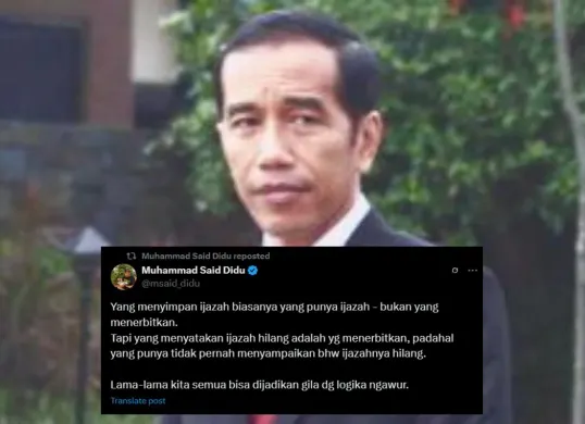 Muhammad Said Didu beberkan sebuah logika ngawur dalam kasus dugaan ijazah palsu Jokowi. (Sumber: Poskota/Arip Apandi)