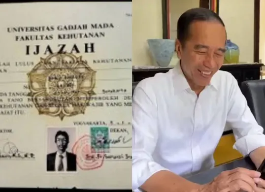 Wakil Rektor UGM Prof. Wening Udasmoro menegaskan bahwa Presiden ke-7 Jokowi (Joko Widodo) lulus dari Fakultas Kehutanan pada 5 November 1985. (Sumber: Kolase foto X/@DianSandiU dan Instagram/jokowi)