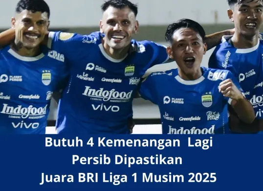 Butuh 4 kemenangan lagi Persib Bandung dipastikan bisa meraih juara BRI Liga 1 musim 2025. (IG Persib)