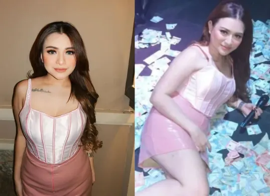 Penampilan DJ Natalie Holscher di Sidrap bikin heboh. Saweran uang berserakan di panggung dan videonya jadi trending. (Sumber: Foto/Kolase)