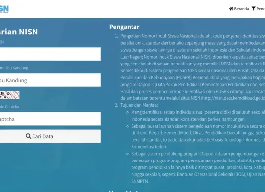 Cara cek NISN online via laman Kemendikbud (Sumber: Kemendikbud.go.id)