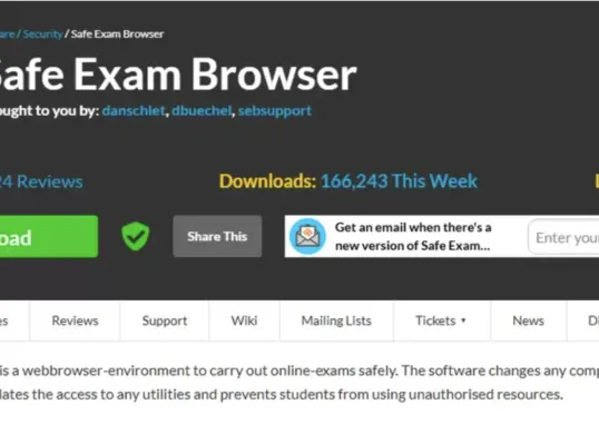 Safe Exam Browser (SEB) menjadi aplikasi wajib dalam Tes Online BUMN 2025 guna memastikan keamanan dan integritas ujian berbasis digital. (Sumber: sourceforge.net)