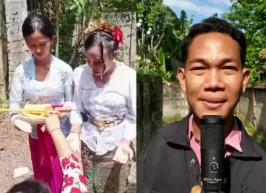 Agus Buntung Menikah Gunakan Keris sebagai Simbol Mempelai Pria (Sumber: Moeslim choice)