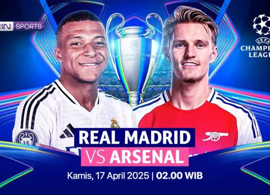 Link live streaming Real Madrid vs Arsenal di leg kedua Liga Champions Eropa 2024-25. (Sumber: Vidio)