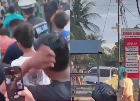 Beredar rekaman video yang memperlihatkan seorang anak di Pariaman nekat menabrak sang ayah hingga tewas dan diduga mengalami gangguan jiwa. (Sumber: Instagram/@medsoszone)