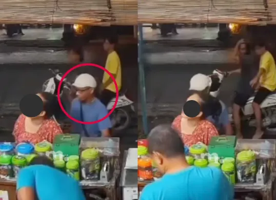 Aksi tidak senonoh seorang pria yang merekam bawah rok wanita di Medan terciduk warga. (Sumber: Tangkap Layar Instagram/@medsoszone)