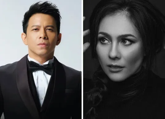 Ariel Noah (kiri) dan Wulan Guritno dikabarkan berpacaran. (Sumber: X/@IndoPopBase)