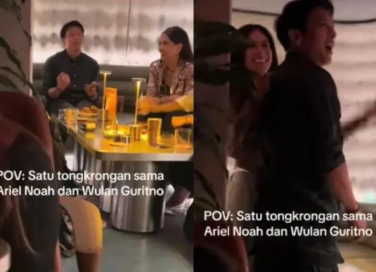 Viral di media sosial momen Ariel Noah dan Wulan Guritno bikin geger netizen.