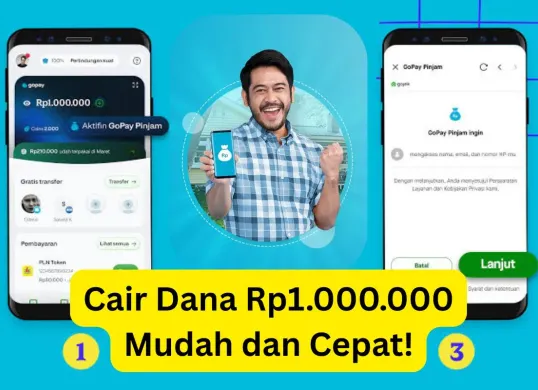 Pinjam dana Rp1.000.000 di aplikas pinjol aman dan berizin resmi, cek di sini. (Sumber: gojek.com)