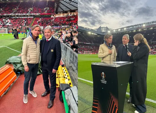 Asisten pelatih Timnas Indonesia Alex Pastoor menampilkan momen istimewa di markas legendaris Old Trafford. (Sumber: Instagram/alex.pastoor)