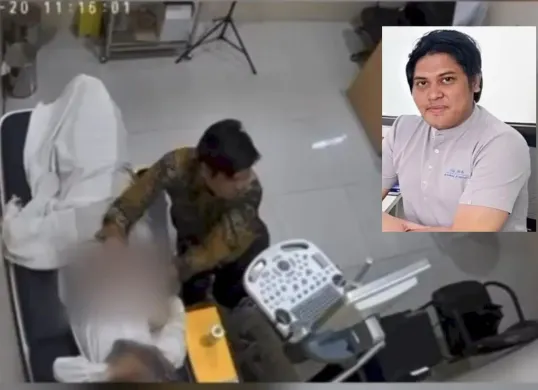 Tangkapan layar CCTV tindak pelecehan dokter kandungan cabul di Garut yang sedang viral.
