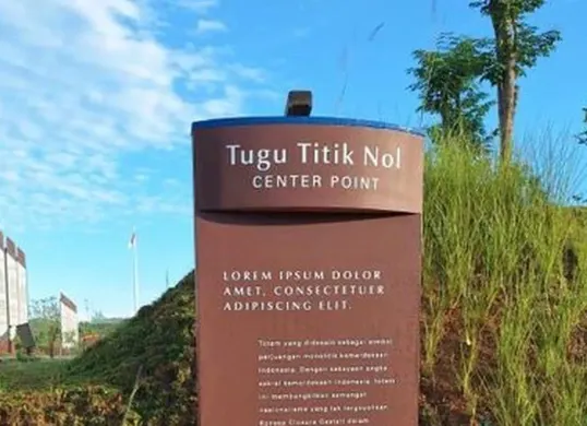 Tulisan Lorem Ipsum di Tugu titik nol IKN (Sumber: X)