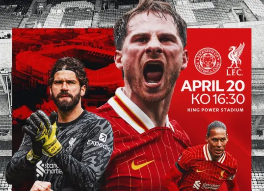Ilustrasi link live streaming pertandingan Leicester vs Liverpool. (Sumber: X/@LFC)