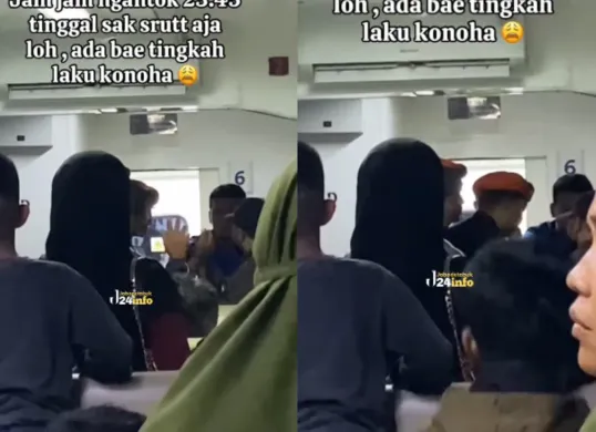 Momen seorang penumpang terciduk merokok di dalam kereta api. (Sumber: Tangkap Layar Instagram/@jabodetabek24info)