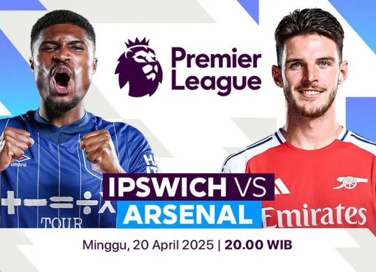 Link live streaming Ipswich Town vs Arsenal. (Sumber: Vidio)