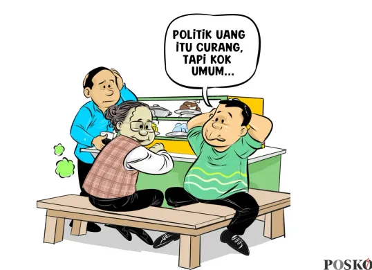 Obrolan Warteg : Politik Uang Warnai Pilkada Ulang (Sumber: Poskota/Arif Setiadi)