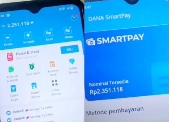 Tangkapan layar pinjaman online tunai via fitur DANA SmartPay. (Sumber: YouTube/Bang Wicak)