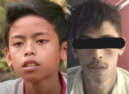 Potret masa kecil Mulyana saat membantu sang nenek menjual opak nasi, diambil dari cuplikan acara 'Orang Pinggiran' Trans7. (Sumber: YouTube/Trans7 Official dan Instagram/@nenktainment)