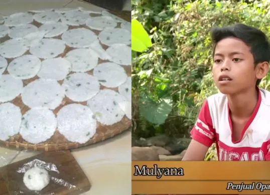 Resep Opak nasi tradisional yang dijemur di bawah sinar matahari yang viral oleh Mulyana di acara "orang pinggiran" Trans7 (Sumber: YouTube/Trans7 Official)