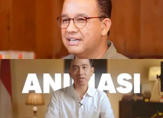 Potret Anies Baswedan (atas) dan Wakil Presiden RI, Gibran Rakabuming Raka (bawah). (Sumber: Poskota/Dzikri)