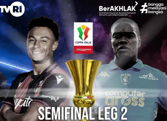 Link live streaming Bologna vs Empoli di leg kedua semifinal Coppa Italia 2024-25. (Sumber: Instagram @tvrisports)