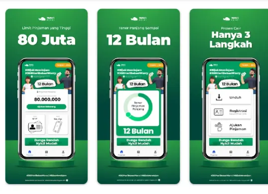 Dapatkan pinjaman hingga Rp80 juta dari 360Kredi. (Sumber: Google Play Store/360Kredi)